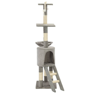 Cat Tree with Sisal Scratching Posts 138 cm Grey