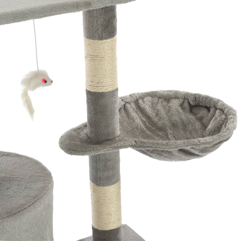 Cat Tree with Sisal Scratching Posts 138 cm Grey