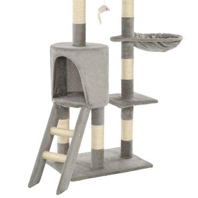 Cat Tree with Sisal Scratching Posts 138 cm Grey