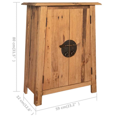 Bathroom Side Cabinet Solid Pinewood 59x32x80 cm