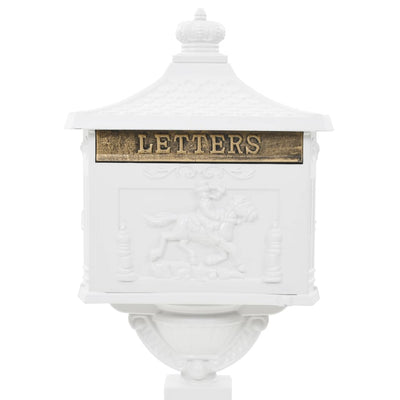 Pedestal Letterbox Aluminium Vintage Style Rustproof White