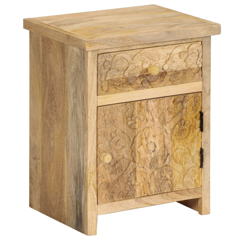 Bedside Table Solid Mango Wood 40x30x50 cm