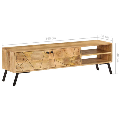 TV Cabinet Solid Mango Wood 140x30x40 cm