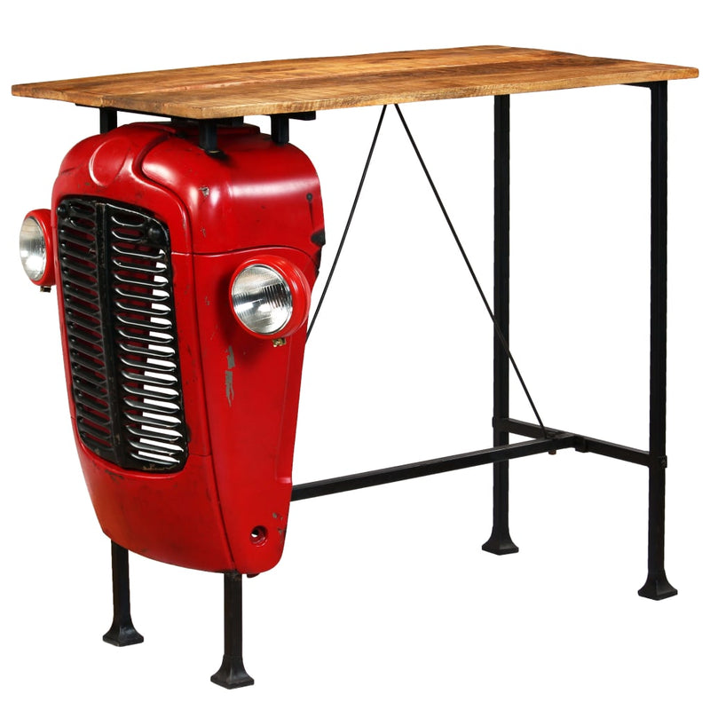 Tractor Bar Table Solid Mango Wood Red 60x120x107 cm