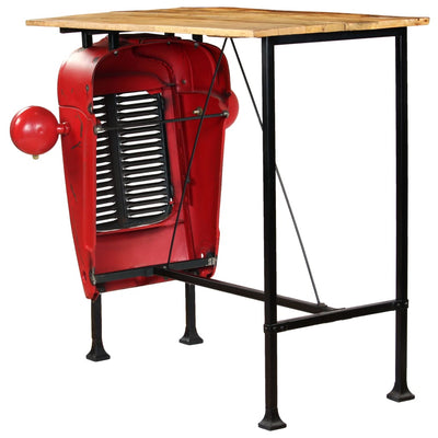 Tractor Bar Table Solid Mango Wood Red 60x150x107 cm