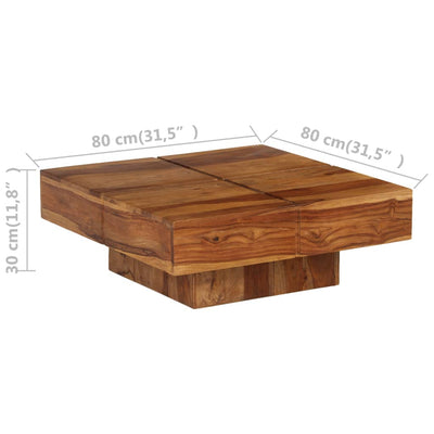 Coffee Table 80x80x30 cm Solid Wood Acacia