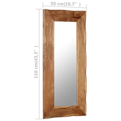 Cosmetic Mirror 50x110 cm Solid Acacia Wood