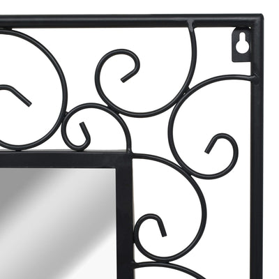 Wall Mirror Rectangular 50x80 cm Black