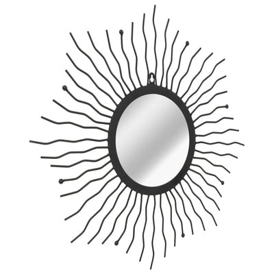 Wall Mirror Sunburst 60 cm Black