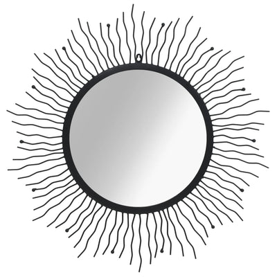 Wall Mirror Sunburst 80 cm Black