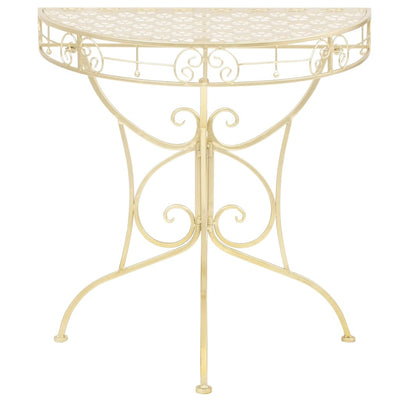 Side Table Vintage Style Half Round Metal 72x36x74 cm Gold