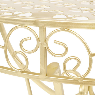 Side Table Vintage Style Half Round Metal 72x36x74 cm Gold