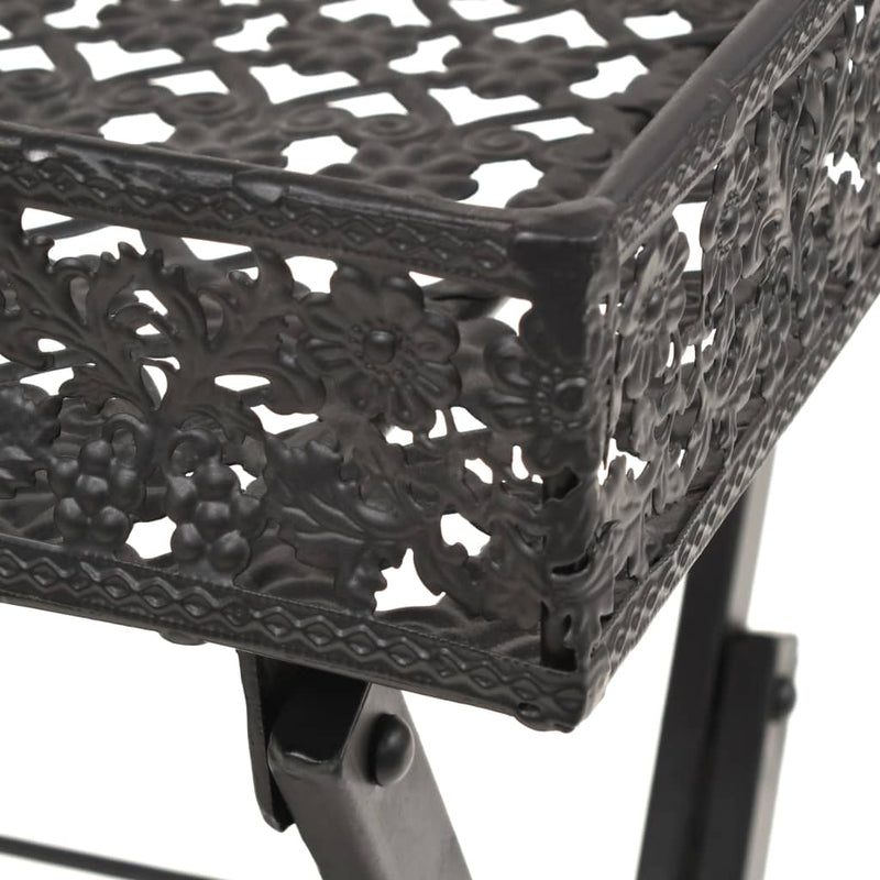 Folding Tea Table Vintage Style Metal 58x35x72 cm Black