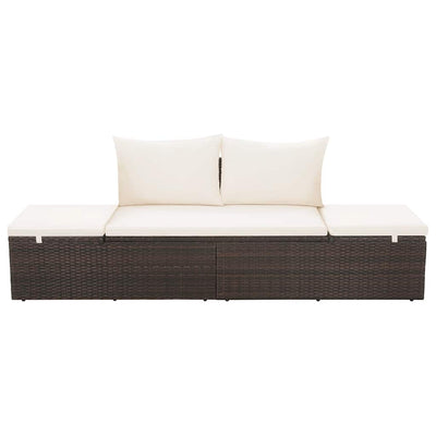 Garden Bed Brown 195x60 cm Poly Rattan