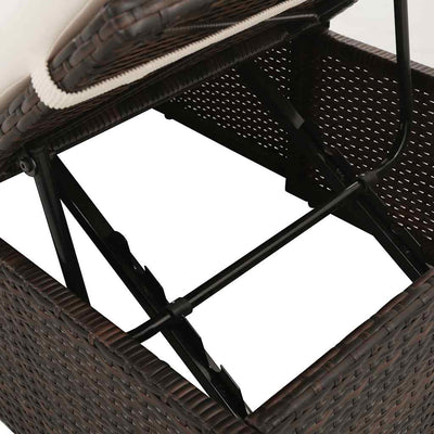 Garden Bed Brown 195x60 cm Poly Rattan