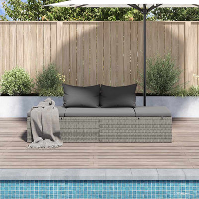 Garden Bed Grey 195x60 cm Poly Rattan