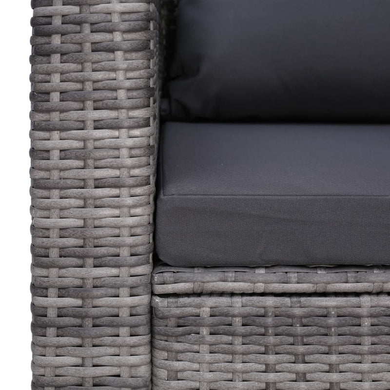 Garden Chair with Cushion and Pillow Poly Rattan Grey