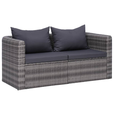 Garden Corner Sofas 2 pcs Grey Poly Rattan