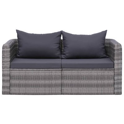 Garden Corner Sofas 2 pcs Grey Poly Rattan