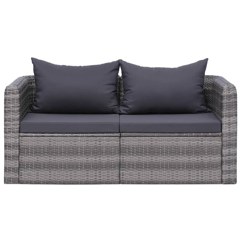 Garden Corner Sofas 2 pcs Grey Poly Rattan