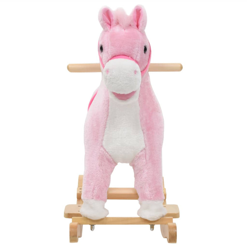 Rocking Animal Horse Plush 65x32x58 cm Pink