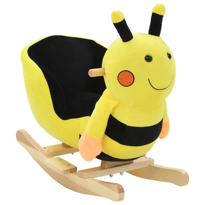 Rocking Animal Bumblebee with Backrest Plush 60x32x57 cm Yellow