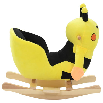 Rocking Animal Bumblebee with Backrest Plush 60x32x57 cm Yellow