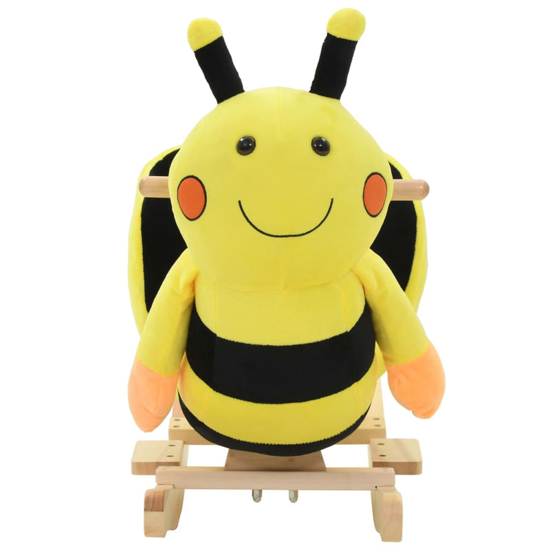 Rocking Animal Bumblebee with Backrest Plush 60x32x57 cm Yellow