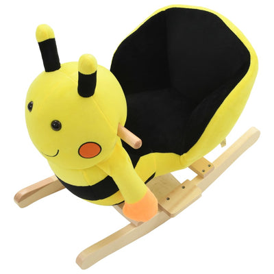 Rocking Animal Bumblebee with Backrest Plush 60x32x57 cm Yellow