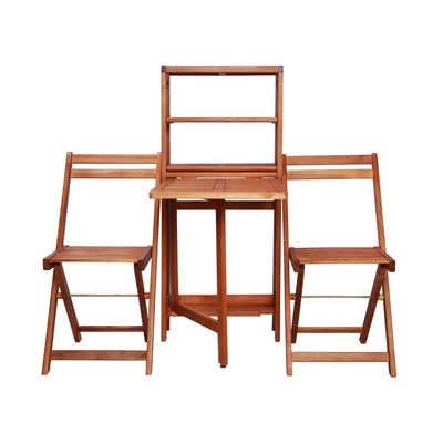 3 Piece Folding Bistro Set Solid Acacia Wood