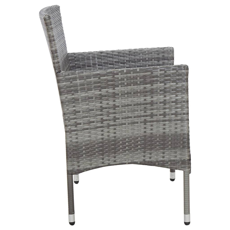 Garden Bench 105 cm Poly Rattan Grey