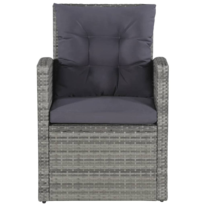 6 Piece Garden Lounge Set with Cushions Poly Rattan Grey