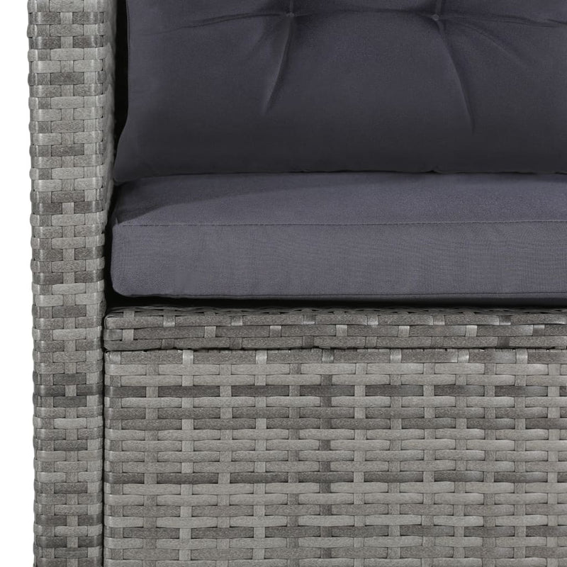 6 Piece Garden Lounge Set with Cushions Poly Rattan Grey