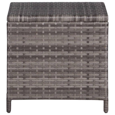 Sun Lounger with Table Poly Rattan Grey