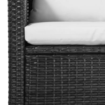 5 Piece Garden Lounge Set with Cushions Poly Rattan Black