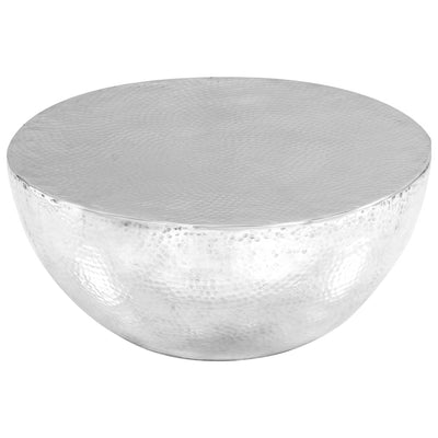 Coffee Table Hammered Aluminium 70x30 cm Silver