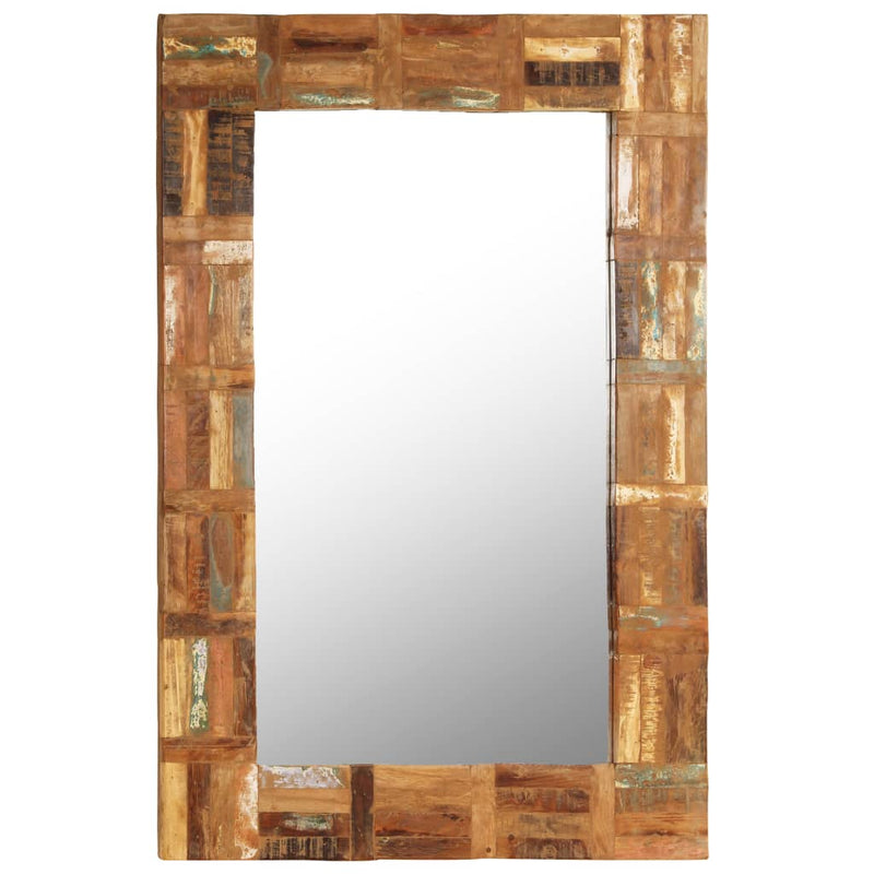 Wall Mirror Solid Reclaimed Wood 60x90 cm