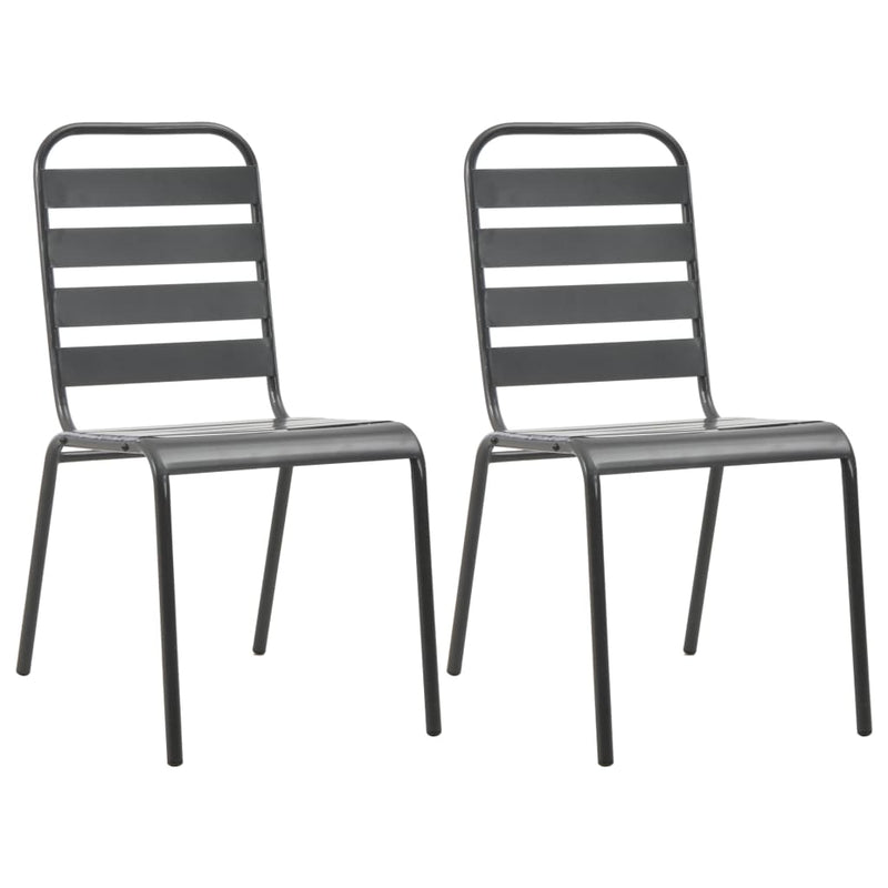 3 Piece Bistro Set Steel Dark Grey