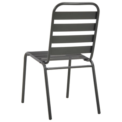 3 Piece Bistro Set Steel Dark Grey