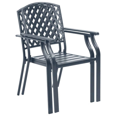 Stackable Outdoor Chairs 2 pcs Steel Anthracite