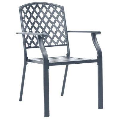 Stackable Outdoor Chairs 2 pcs Steel Anthracite