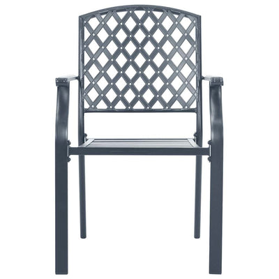 Stackable Outdoor Chairs 2 pcs Steel Anthracite