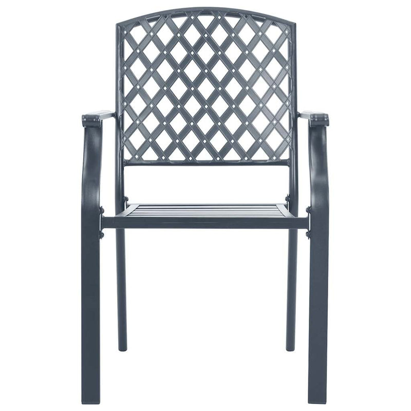 Stackable Outdoor Chairs 2 pcs Steel Anthracite