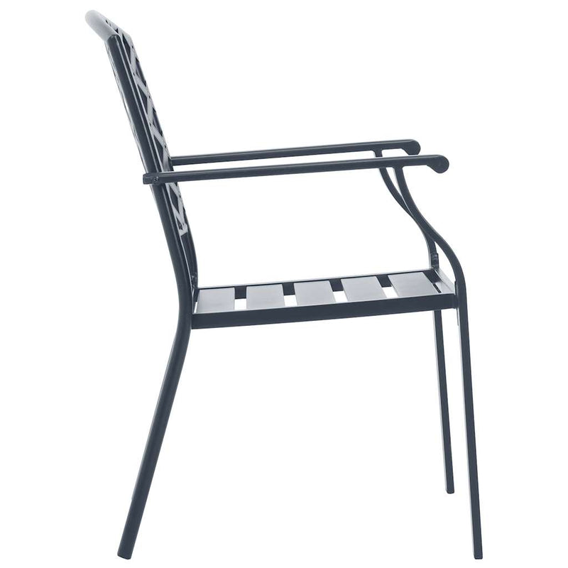 Stackable Outdoor Chairs 2 pcs Steel Anthracite