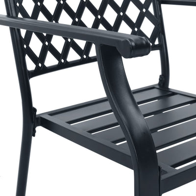 3 Piece Bistro Set Steel Black