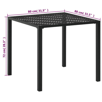 3 Piece Bistro Set Steel Black