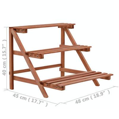 3-Tier Plant Stand Cedar Wood 48x45x40 cm