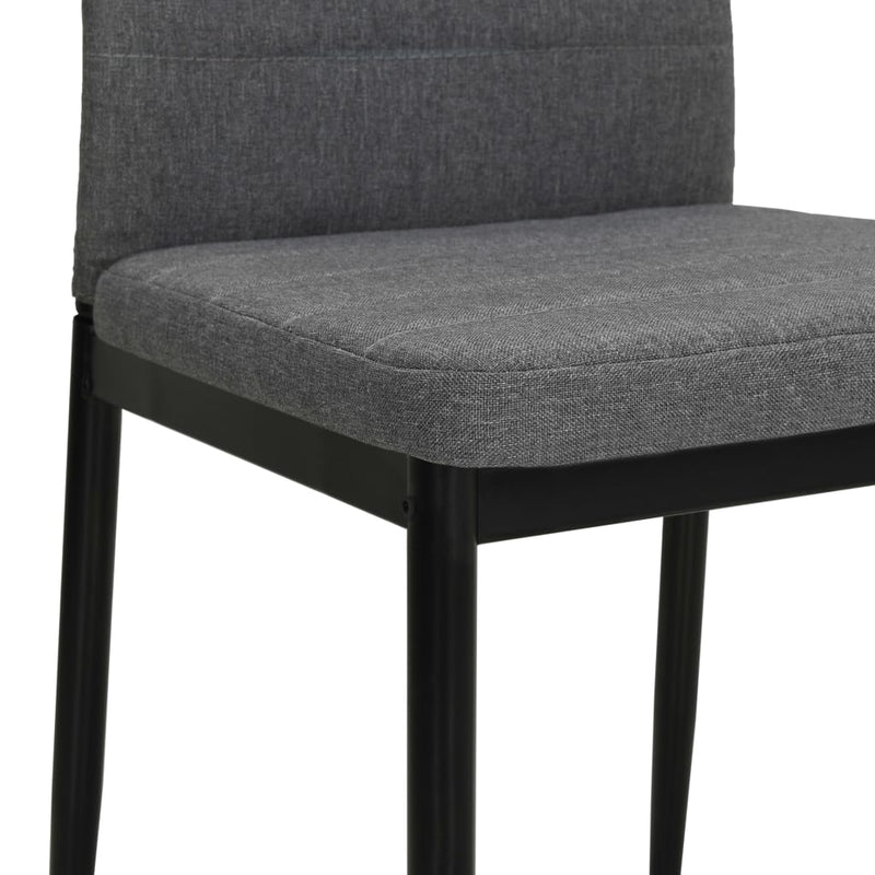 Dining Chairs 4 pcs Light Grey Fabric