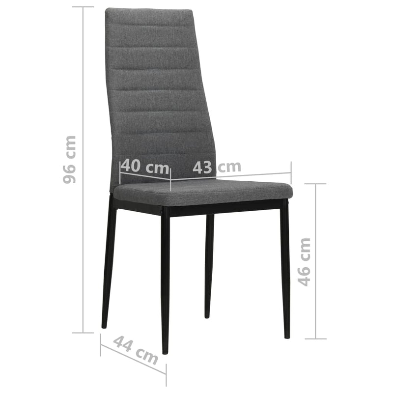 Dining Chairs 4 pcs Light Grey Fabric