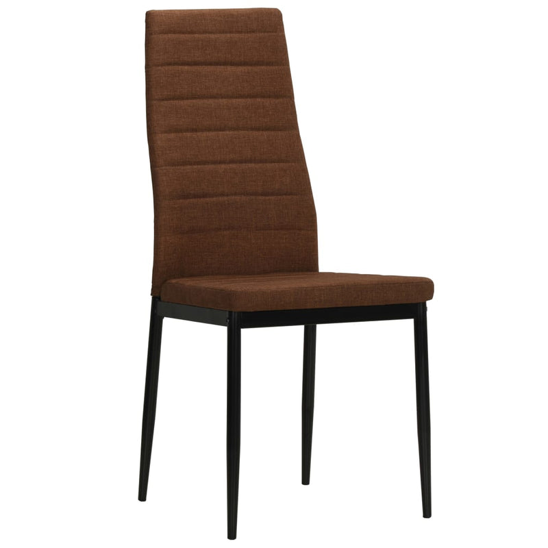 Dining Chairs 2 pcs Brown Fabric